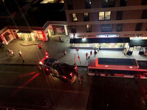 Summer nights of street in brooklyn new york