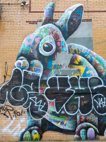Graffiti rabbit bushwick brooklyn nyc