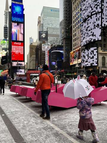 Winter in times sq new york