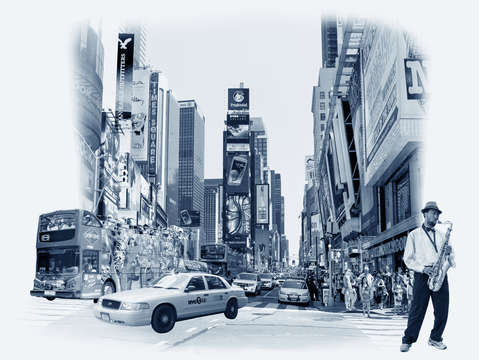 Walking through times square