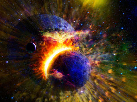 Collision of planets