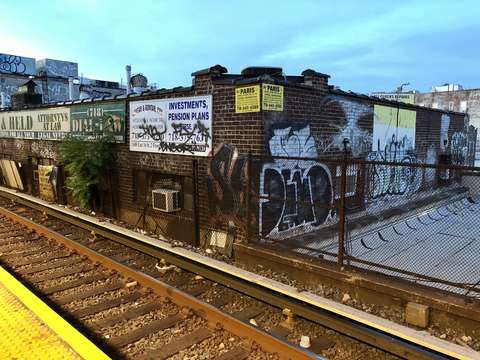 Graffiti by platform brooklyn new york