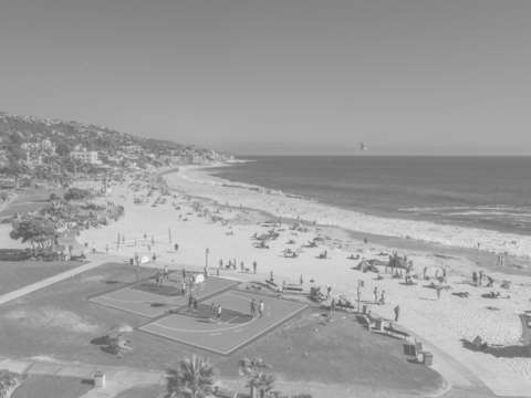 Laguna beach panorama bw