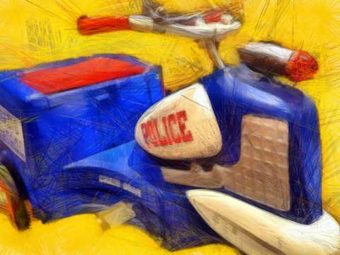 Police tricycle pedal car