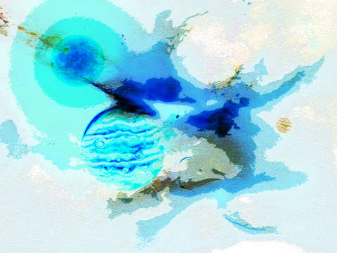 Abstract planet in space inverted