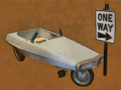 One way probe pedal car