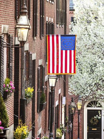 Acorn street in the spring