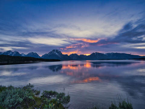Sunset on jackson lake 2