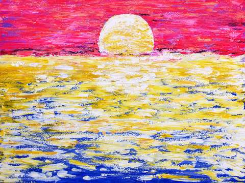Yellow golden moon