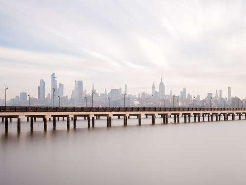 Skyline new york with pier