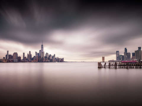 Skyline new york with clouds
