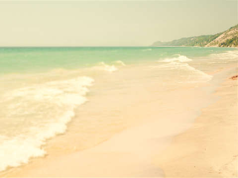 Floating in a turquoise sea
