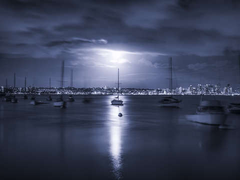 Majestic moonlit night san diego