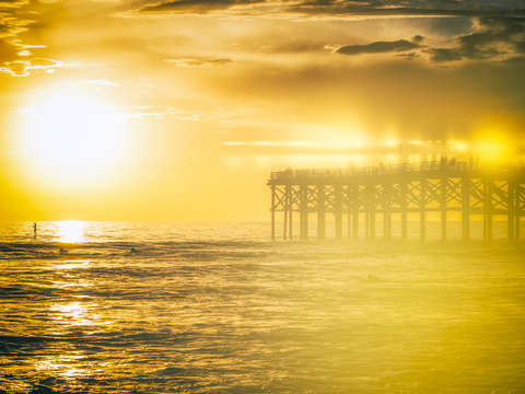 A crystal pier summer retro