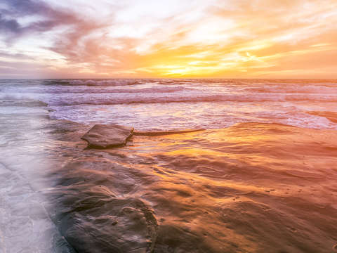 Sunset from the reef vintage