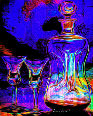 Blue glassware