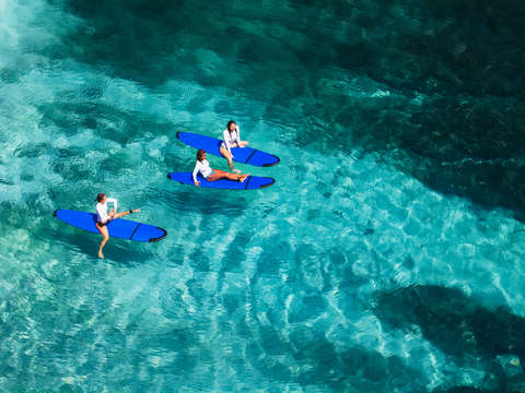 Surfer girls in bali