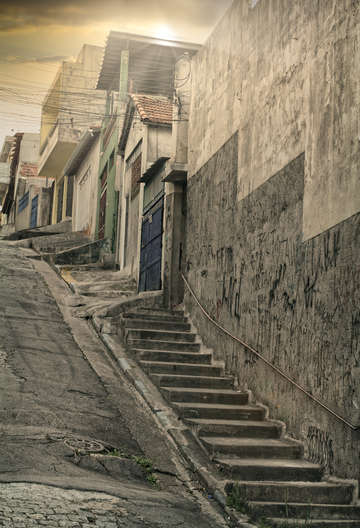 Sunrise on empty street