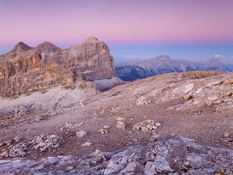Dolomites italy afterglow