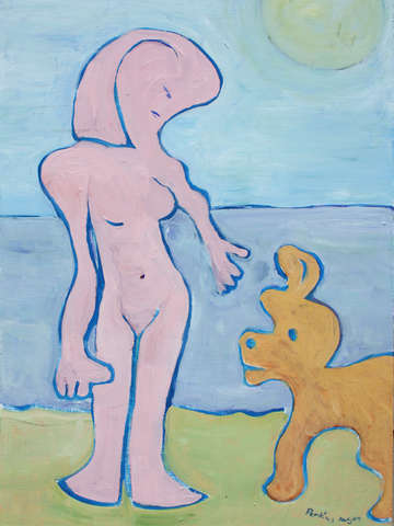A girl and her dog