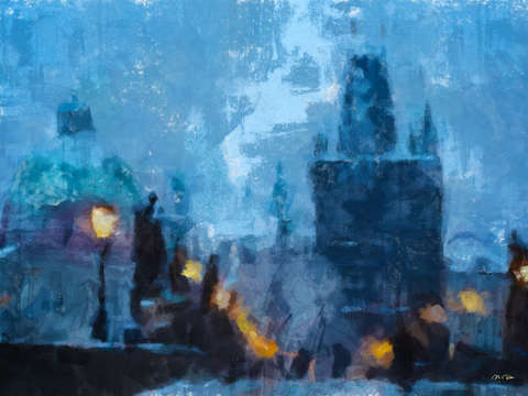 Charles bridge at dusk