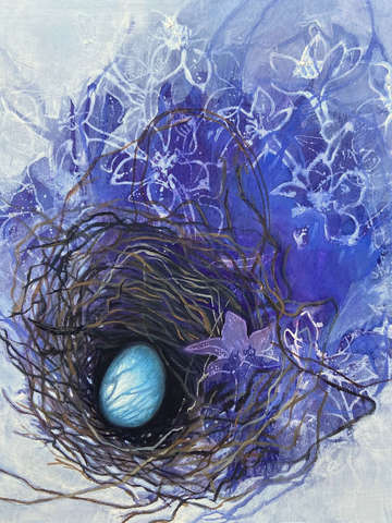 Blue birds nest