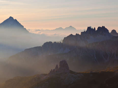 Dolomites italy sunrise cinque torri
