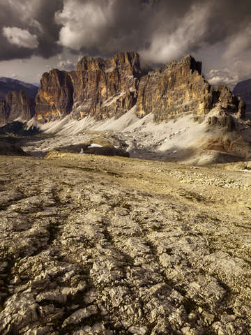 Dolomites italy fanes with clouds