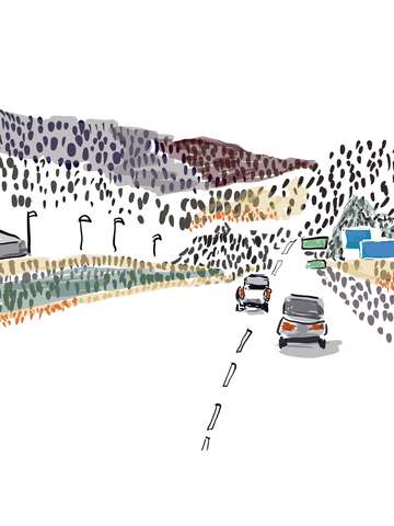 Hills heading north