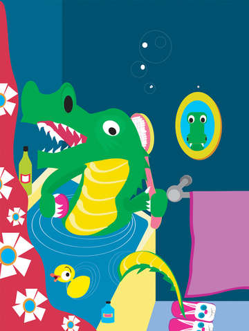 Aligator in the bathtub