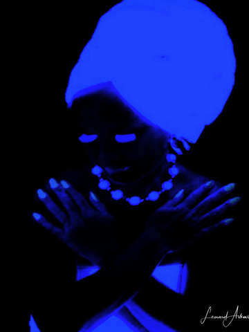 Woman in blue