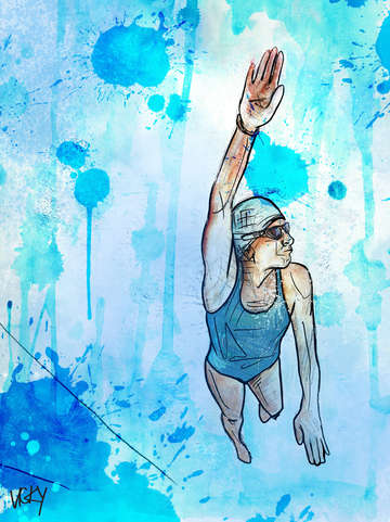 Swimming through paint