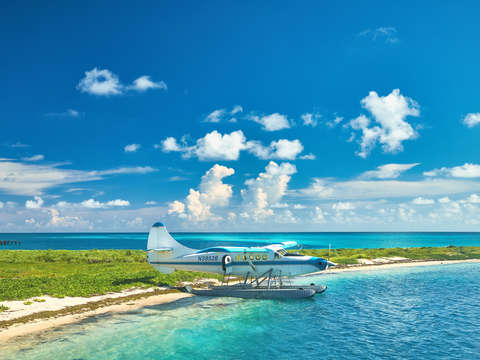 Beached seaplane in the dry tortugas