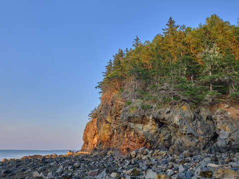 Owls head beach in maine at low tide