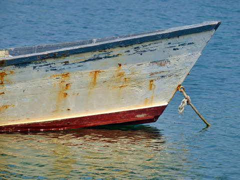 Old and worn working skiff
