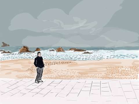 On the beach at biarritz