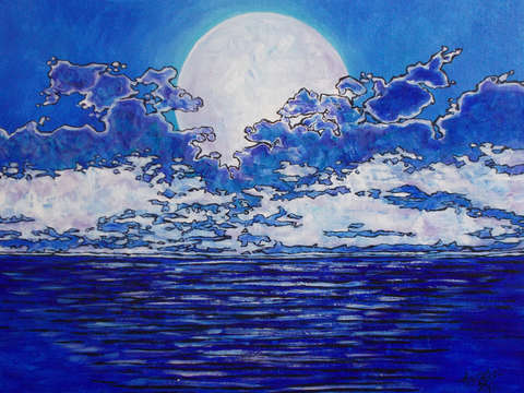 Moon over the atlantic