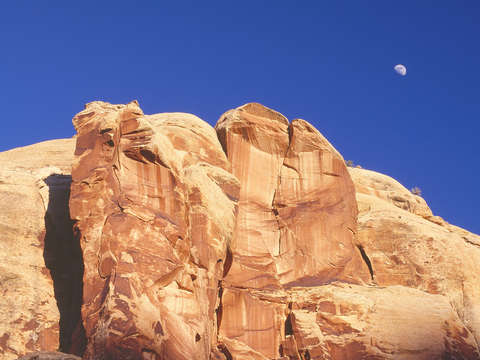 Moonset over canyonlands utah