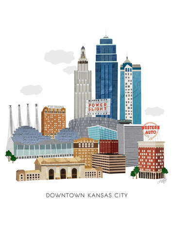Downtown kansas city illustration