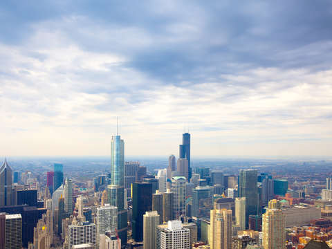 Elevated view of downtown chicago