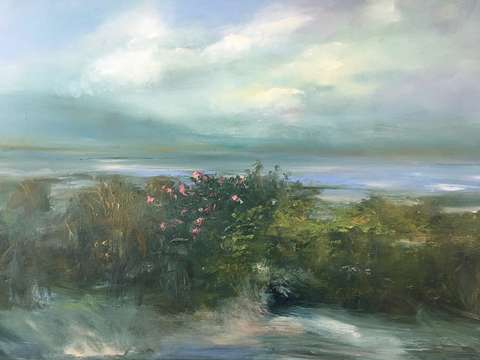Beach roses and reeds