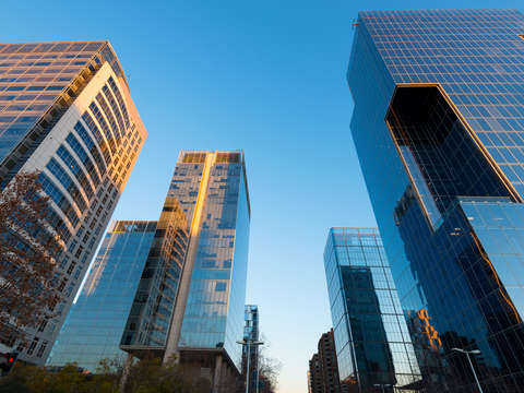 Skylines of buildings at las condes district in sa