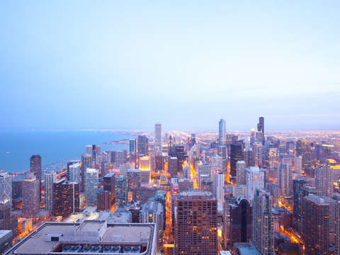 Elevated view of chicago