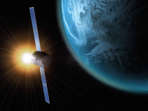 Satellite orbiting the earth