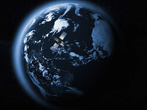 Satellite orbiting the earth 2