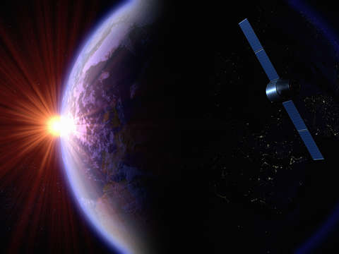 Satellite orbiting the earth 3