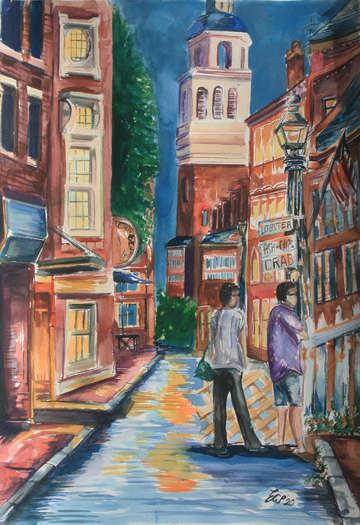 Late night diners at winthrop street harvard squar