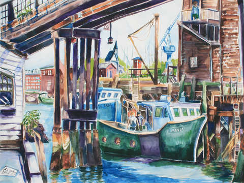 Portsmouth fisherman unload their catch at peirce