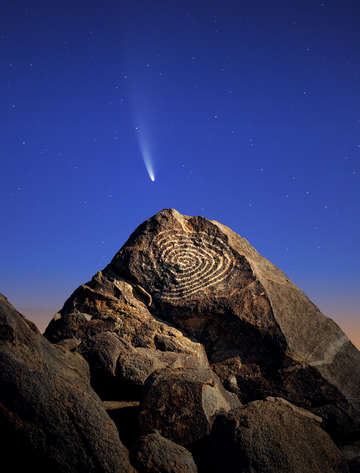 Comet neowise spiral petroglyph