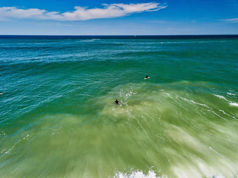 Surfing in seaside